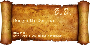 Burgreth Dorina névjegykártya